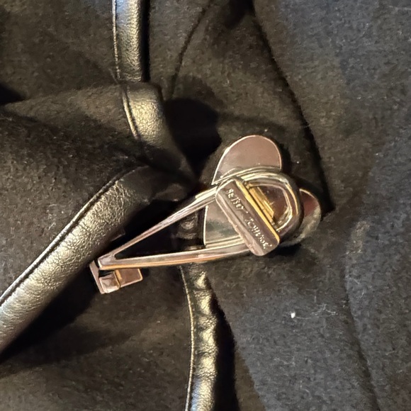 Betsey Johnson Black Pea Coat with Silver Accents - Picture 2 of 5